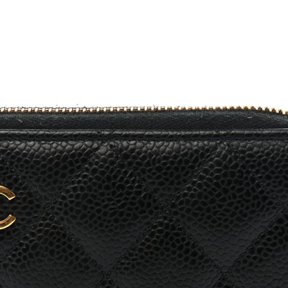 Chanel Caviar Quilted Large Gusset Zip Around Wallet Black 11 of 14