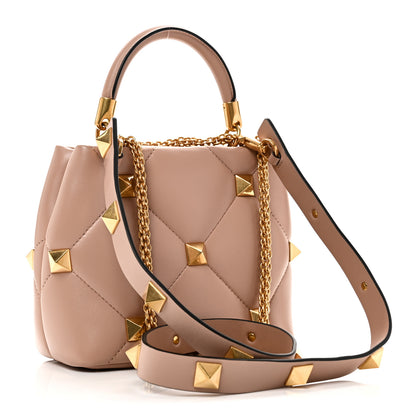 Valentino Garavani Nappa Small Roman Stud The Handle Bag Rose Cannelle 3 of 9