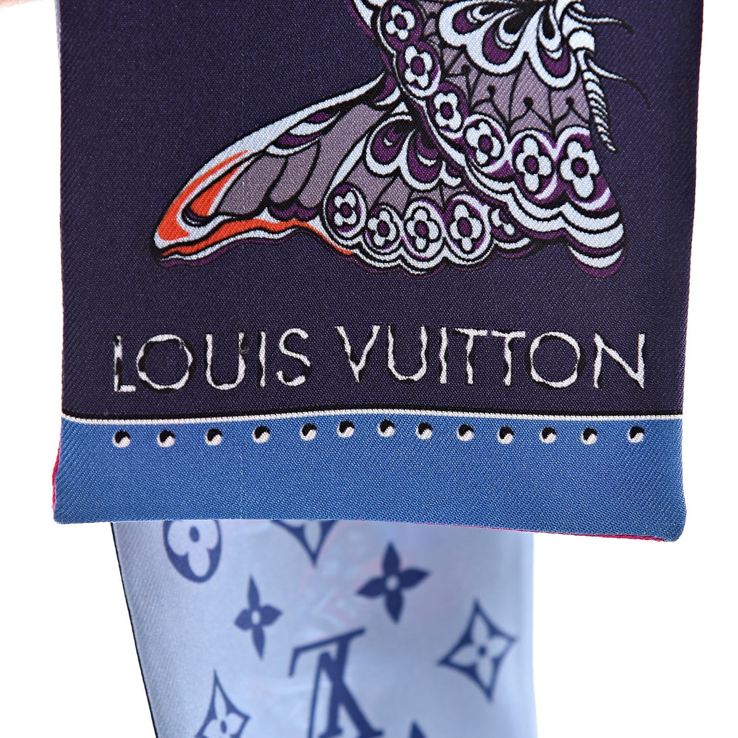 Louis Vuitton Silk Monogram World Of Love Bandeau Navy 3 of 4