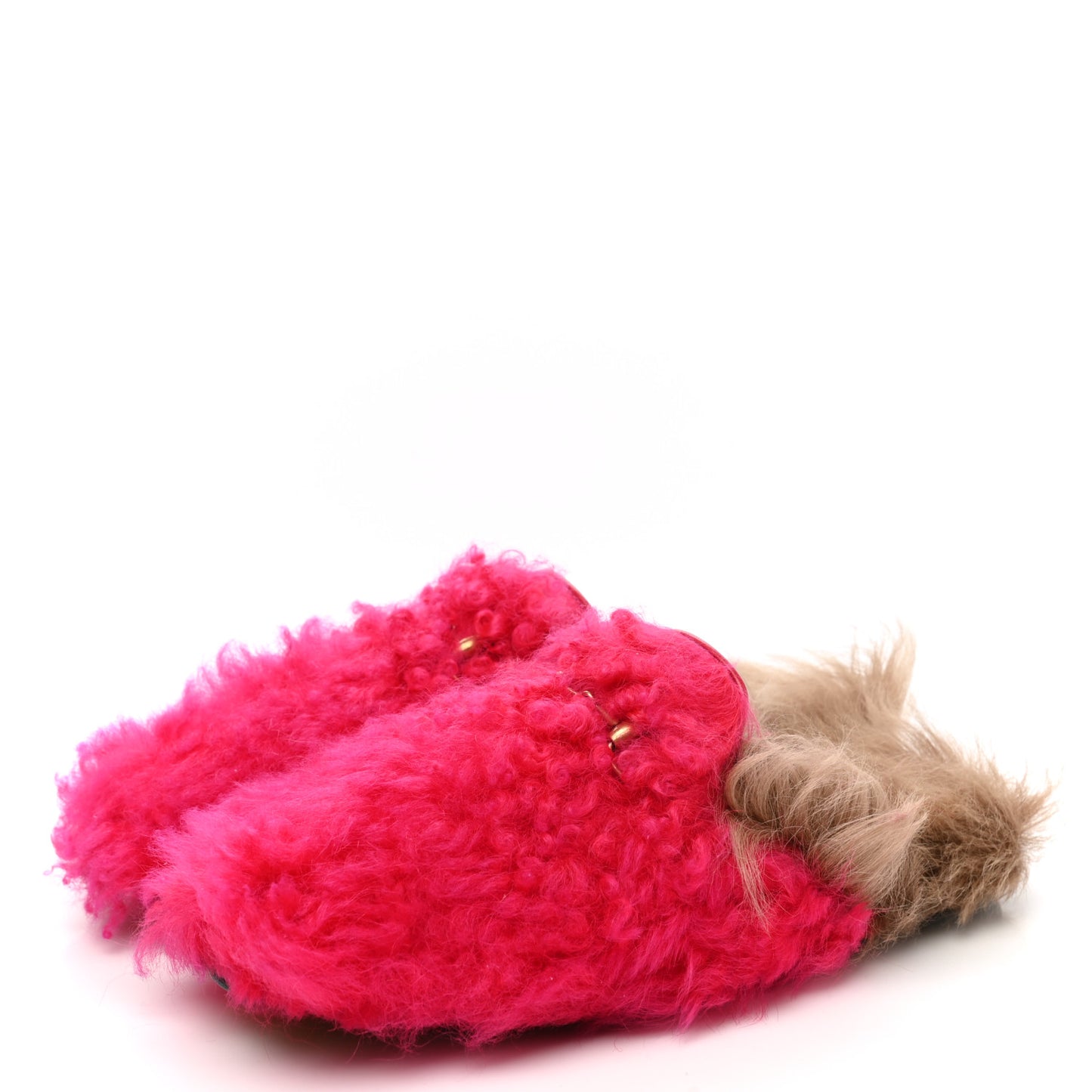 Merino Wool Womens Princetown Slippers 36 Raspberry Lipstick Natural