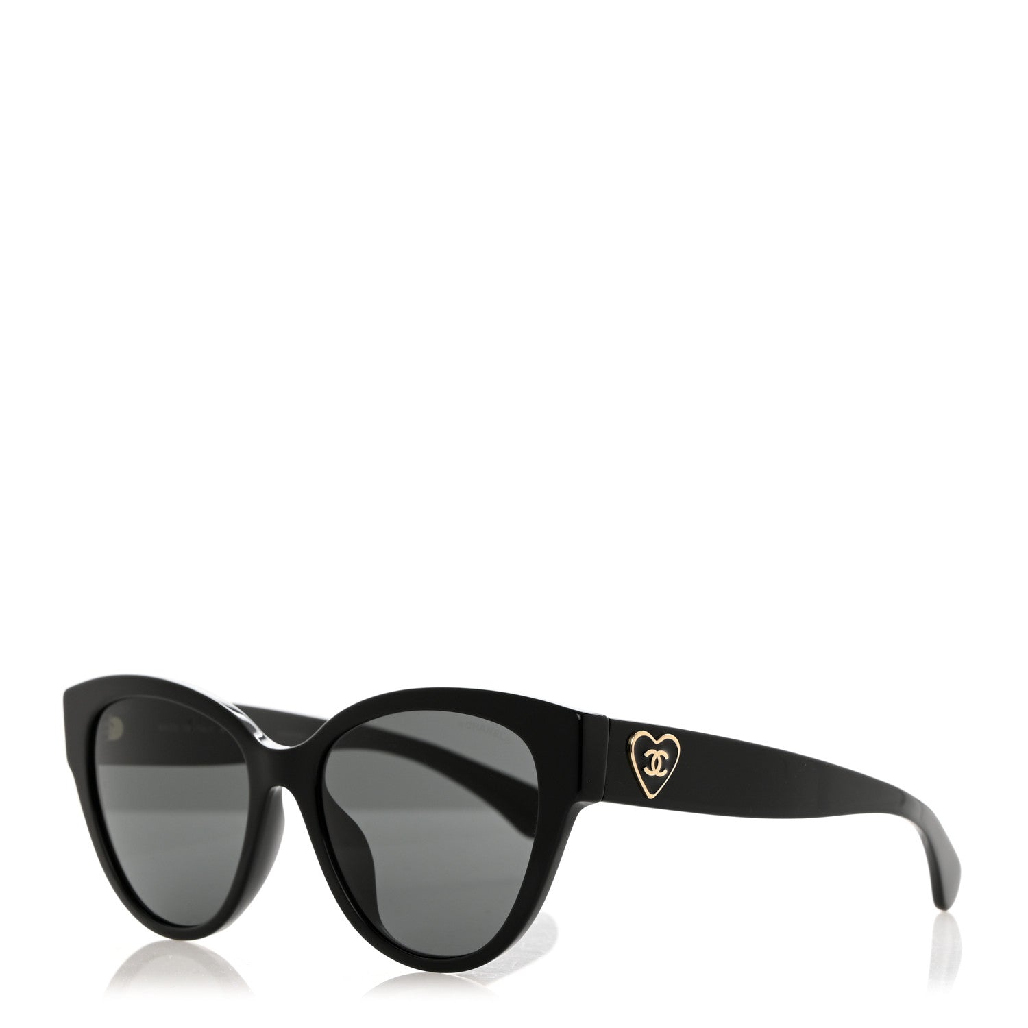 Chanel Acetate Enamel Heart Butterfly Sunglasses 5477-A Black 1 of 7