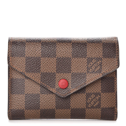 Louis Vuitton Damier Ebene Victorine Wallet Red 1 of 8