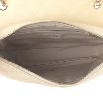 Chanel Caviar Quilted Jumbo Easy Flap Dark White 5 of 13