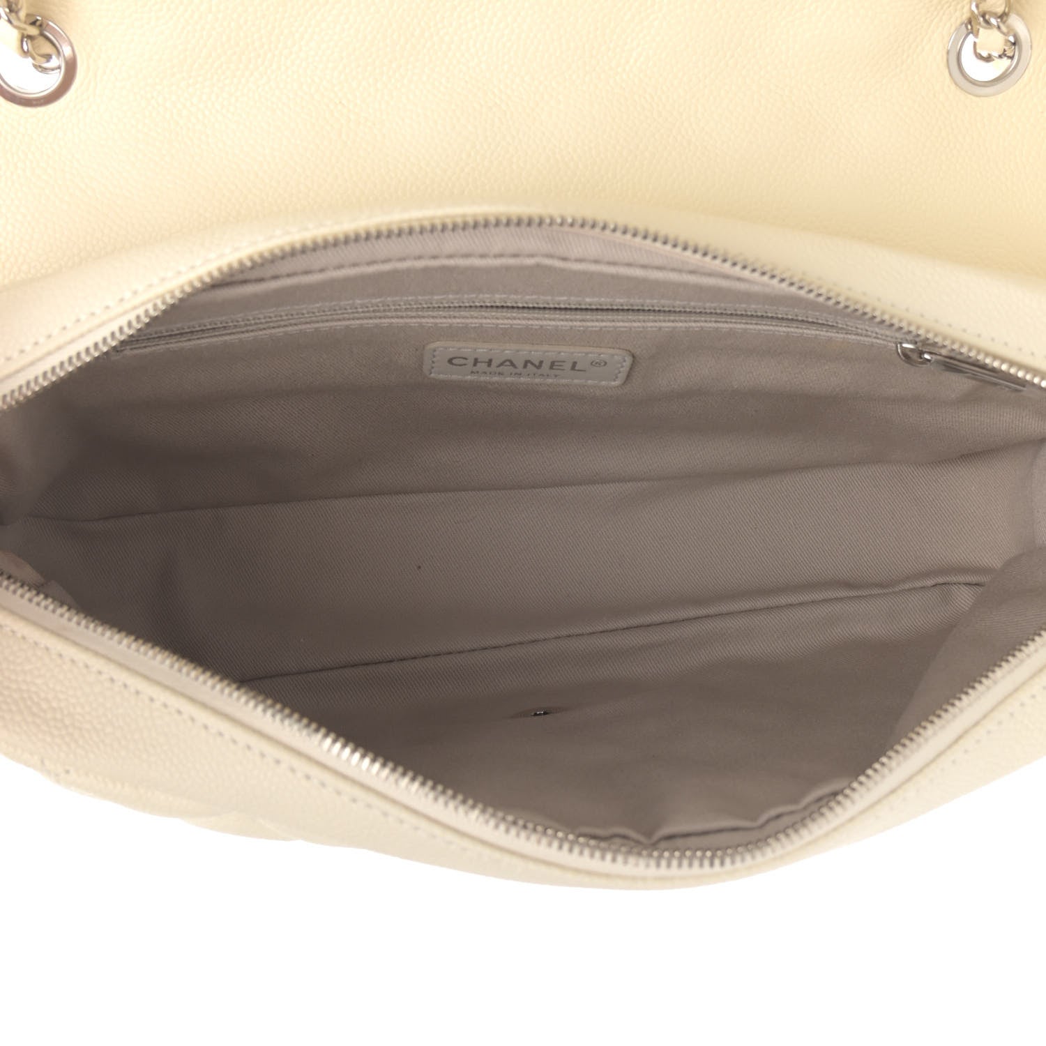 Chanel Caviar Quilted Jumbo Easy Flap Dark White 5 of 13