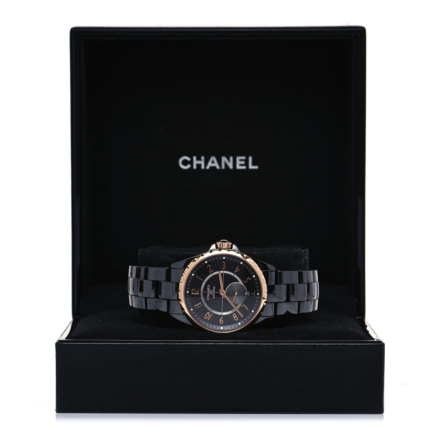 Stainless Steel 18K Yellow Gold Ceramic 38mm J12 Automatic Watch Black