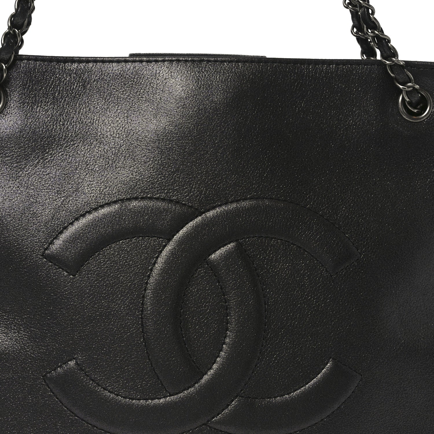Chanel Iridescent Calfskin CC Large North South Shopping Tote