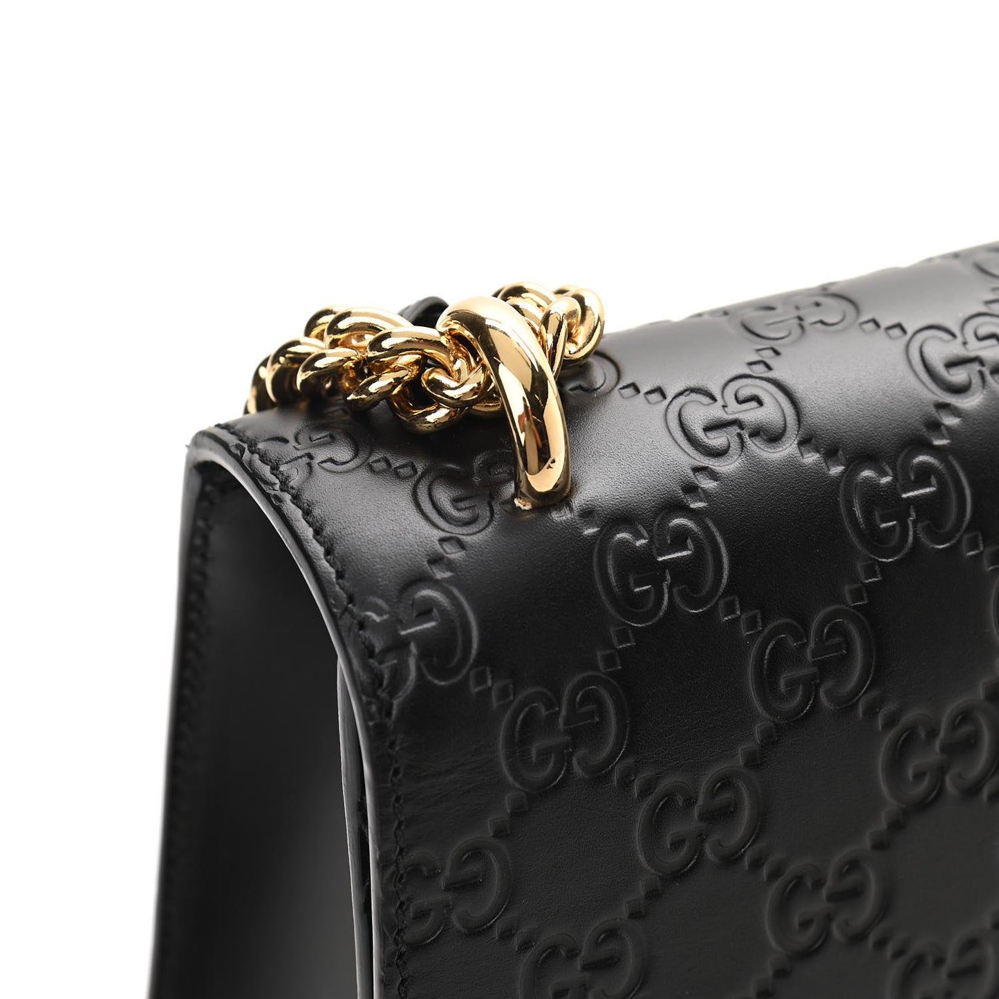 Guccissima Medium Padlock Shoulder Bag Black