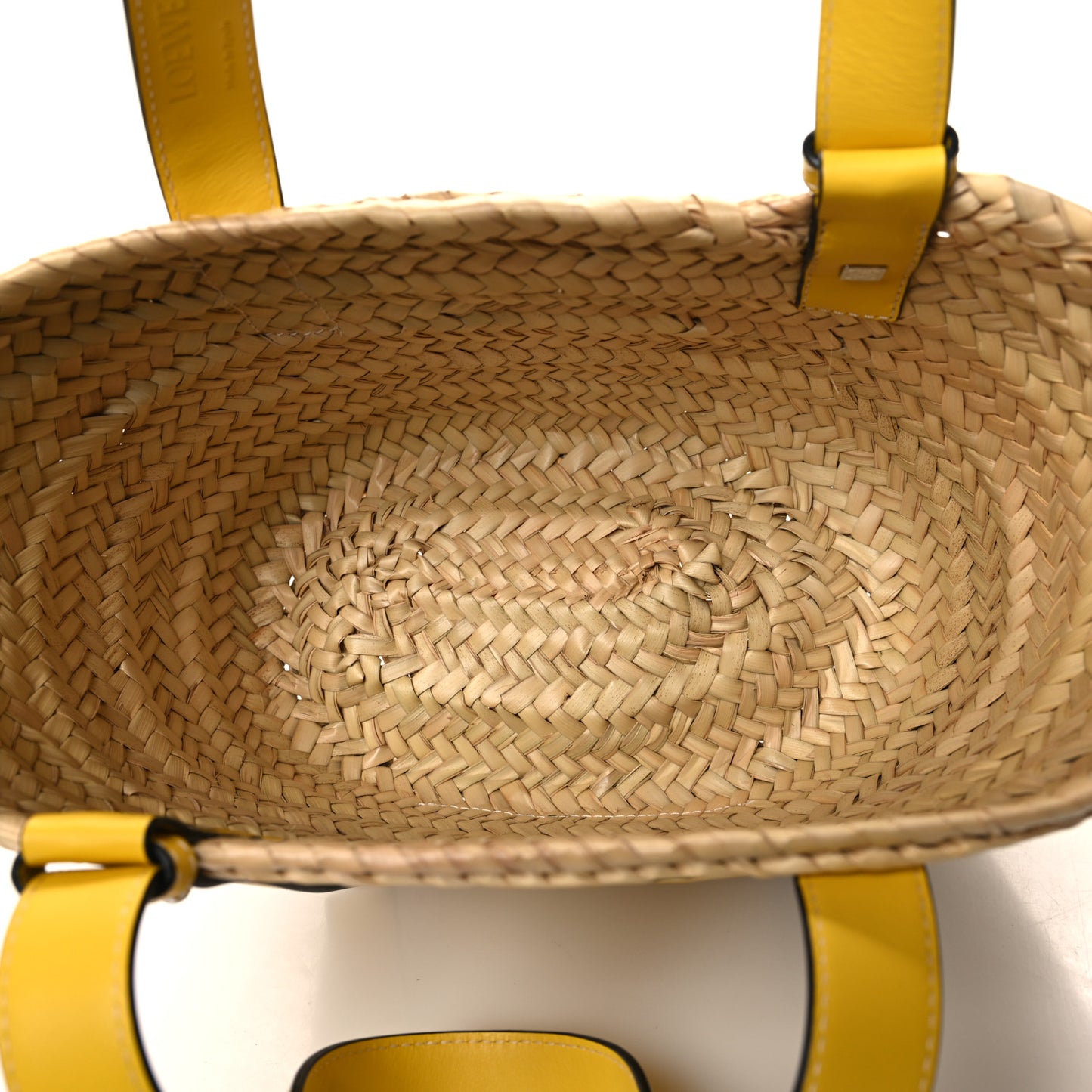 Raffia Small Basket Tote Bag Natural Yellow