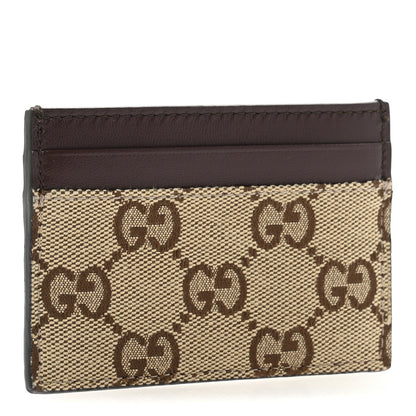 Gucci GG Monogram Calfskin Card Holder Beige Ebony Cuir 3 of 6