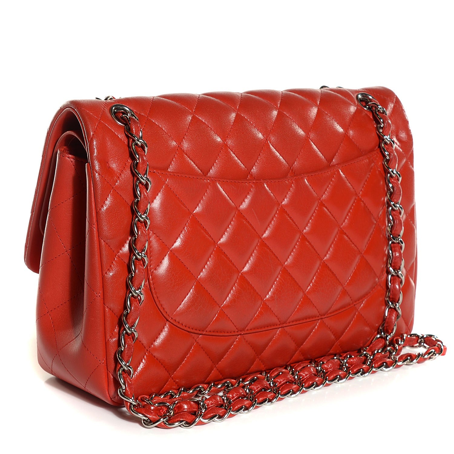 Chanel Lambskin Quilted Jumbo Double Flap Red 3 of 9