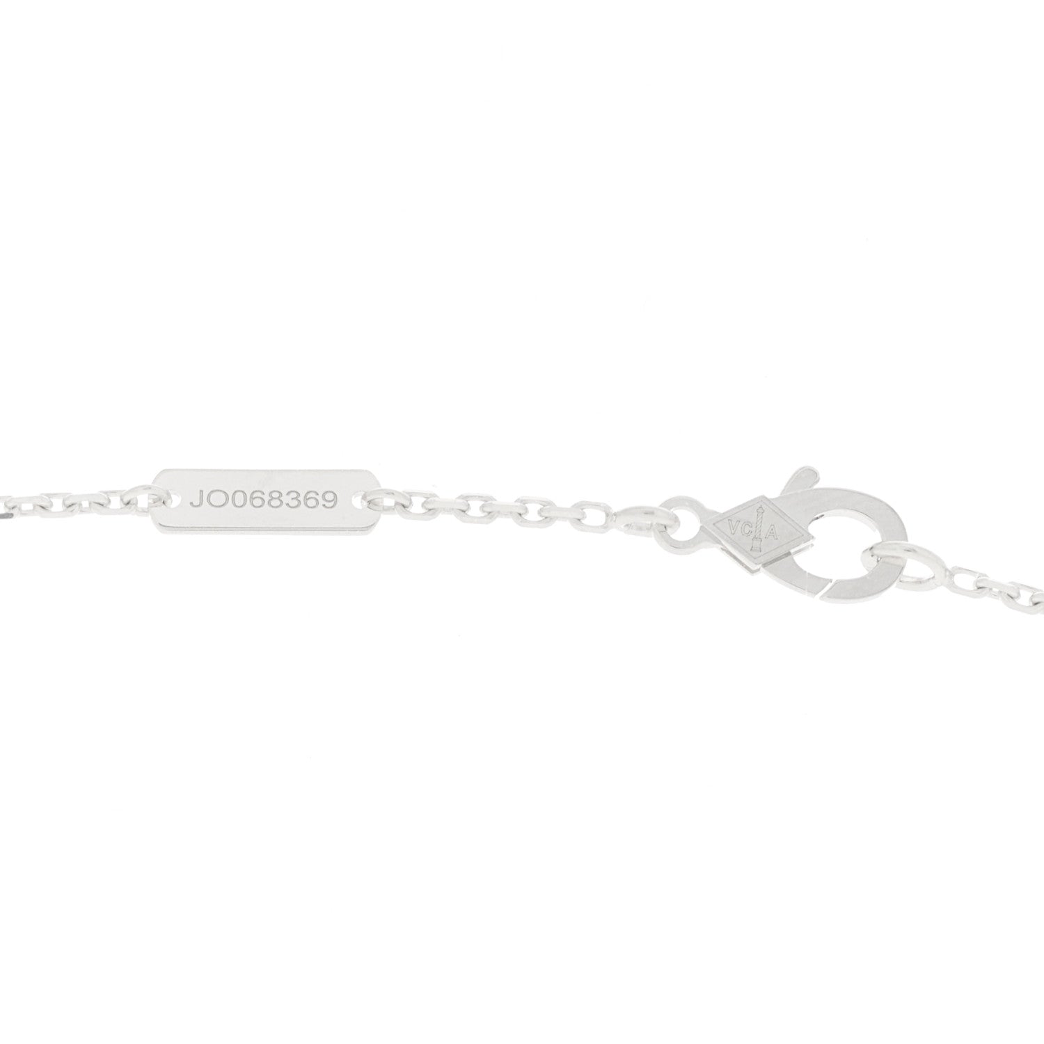 Van Cleef & Arpels 18K White Gold Guilloche Vintage Alhambra Pendant Necklace 4 of 6