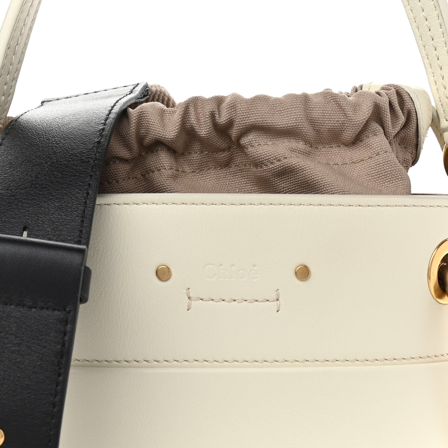 Chloe Smooth Calfskin Mini Roy Bucket Bag Natural White 9 of 12