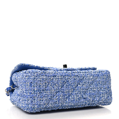 Chanel Tweed Quilted Mini Rectangular Flap Blue White 4 of 12