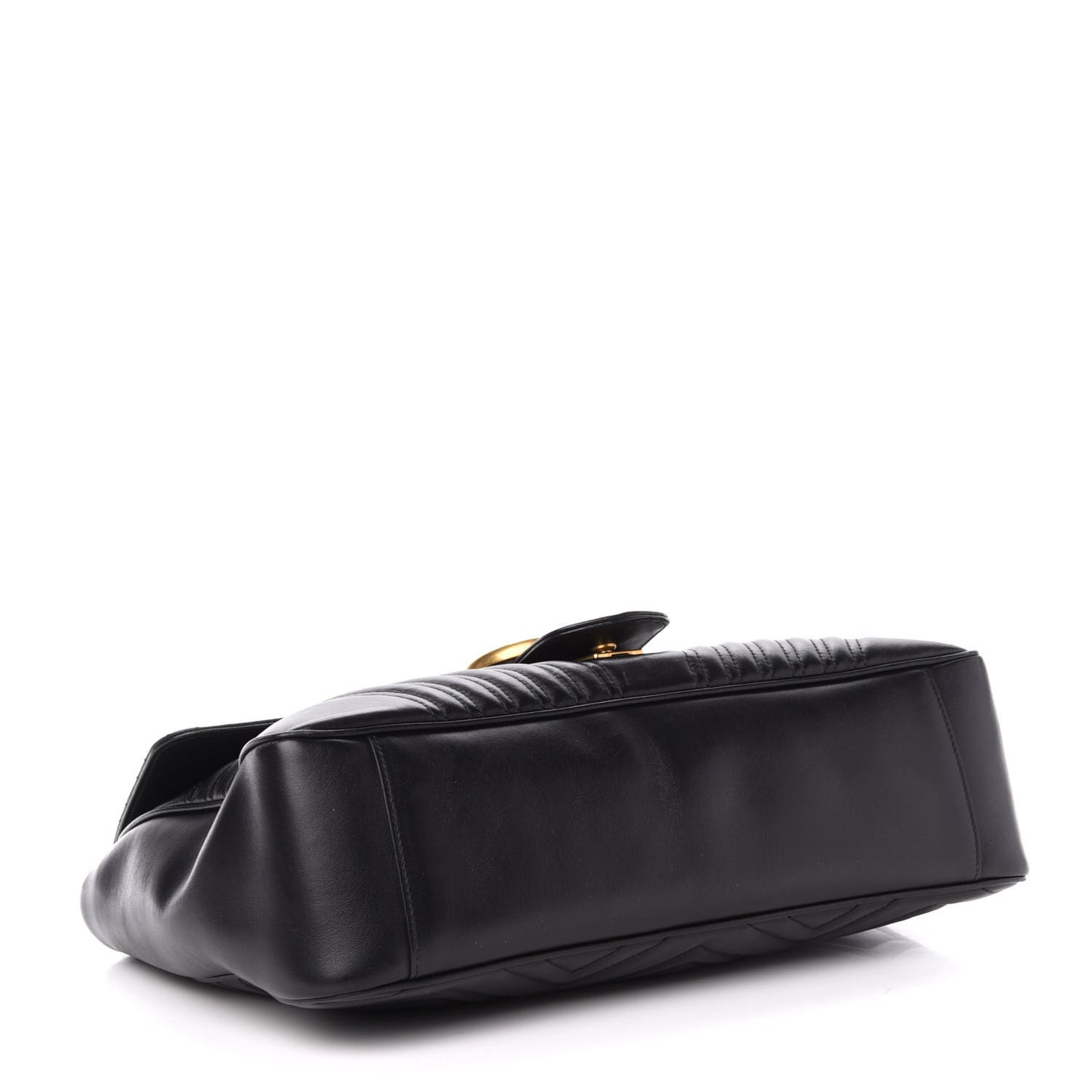 Calfskin Matelasse Large GG Marmont Shoulder Bag Black