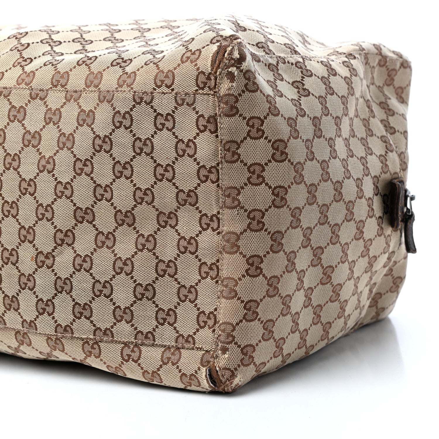 Gucci GG Monogram Web Large Collapsible Carry On Duffle Beige Brown 9 of 10