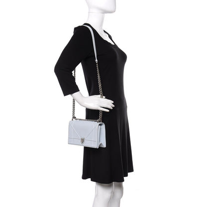 Christian Dior Grained Calfskin Small Diorama Flap Bag Sky Light 2 of 12