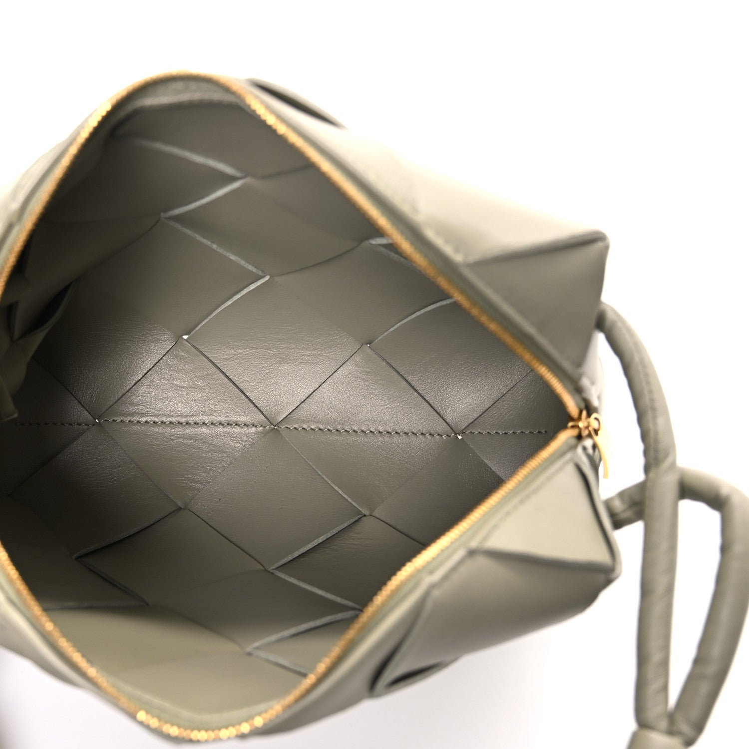 Bottega Veneta Lambskin Maxi Intreccio Small Cassette Camera Bag Travertine 5 of 9