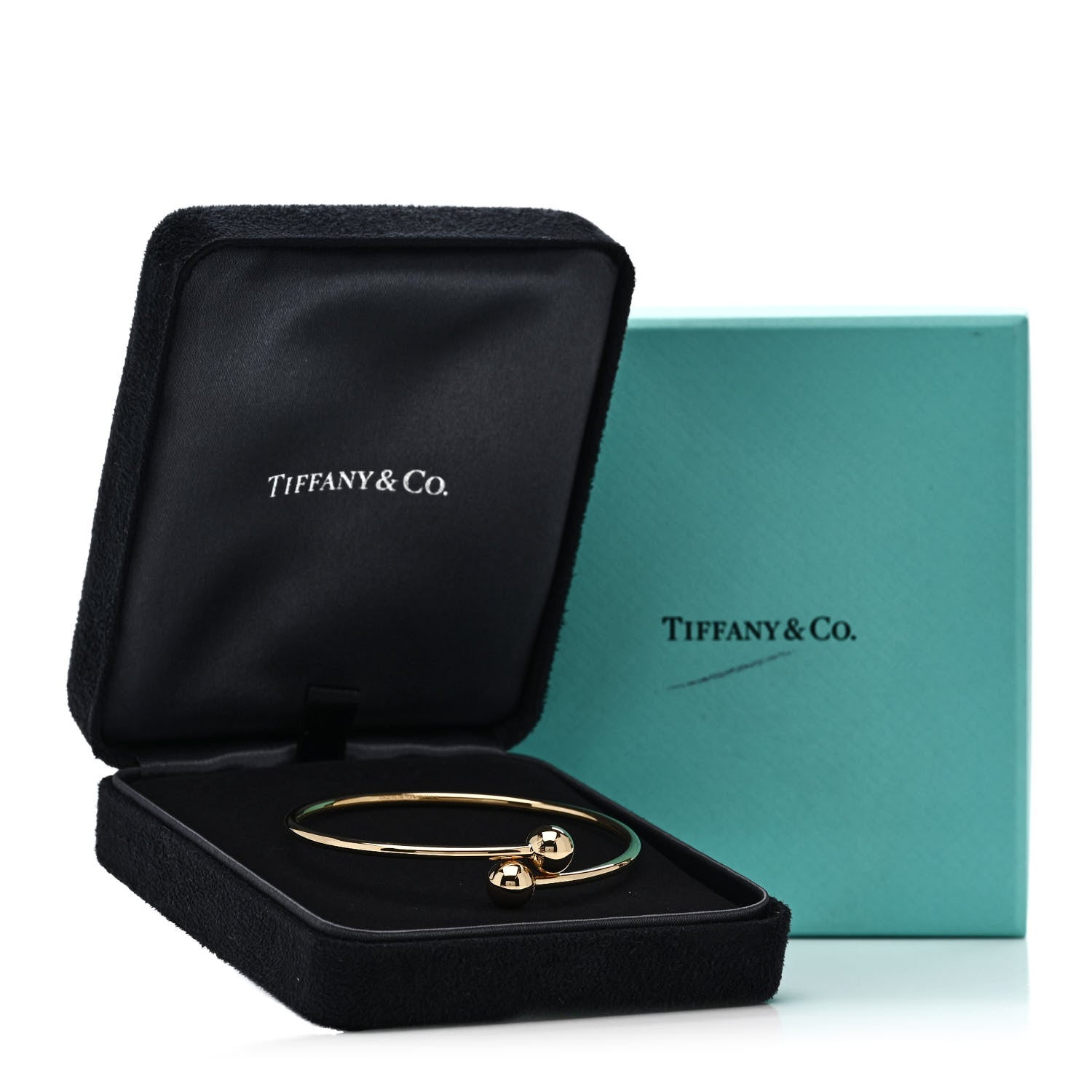 Tiffany 18K Yellow Gold 8mm HardWear Ball Bypass Bracelet 4 of 4
