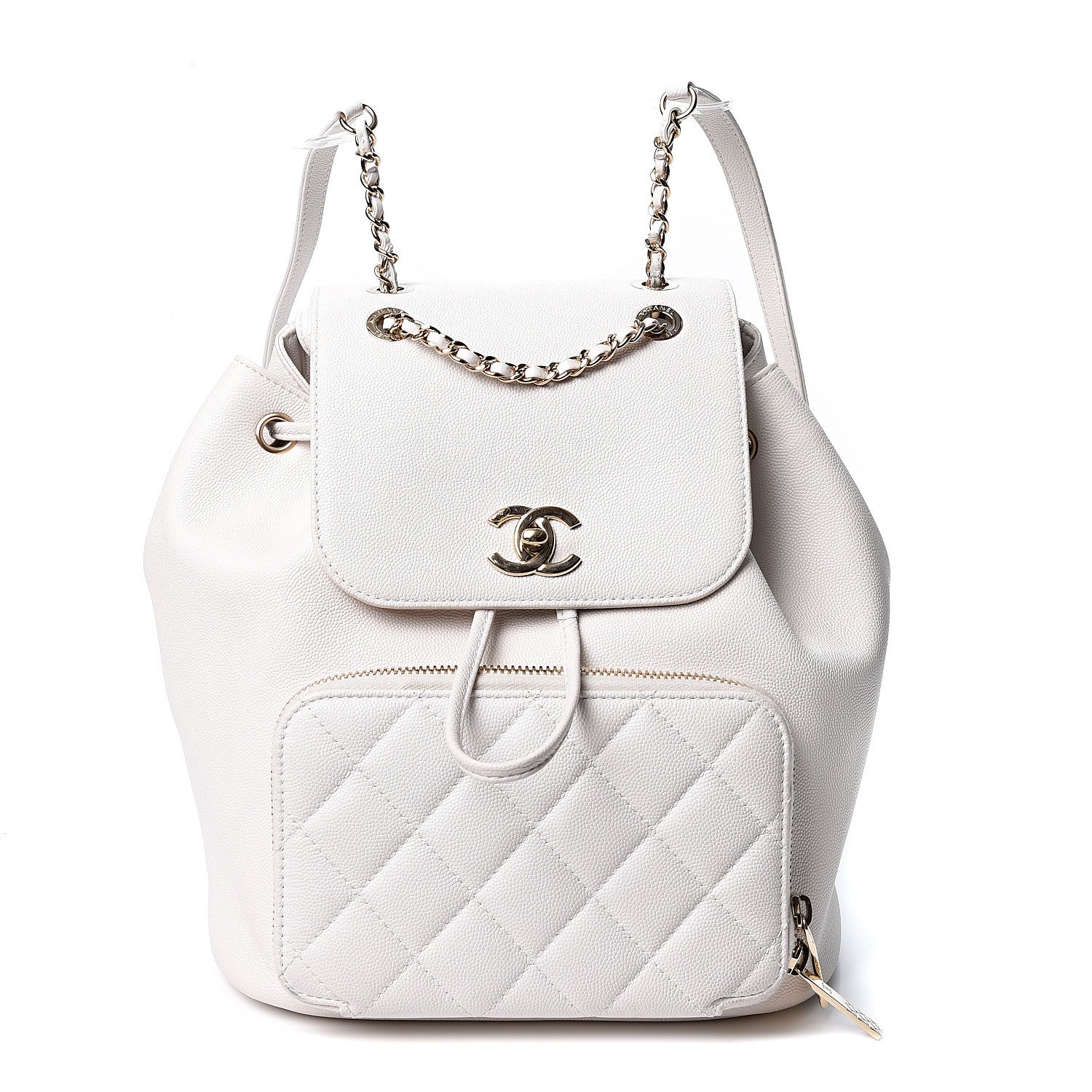 Chanel Caviar Quilted Business Affinity Backpack White 1 of 9