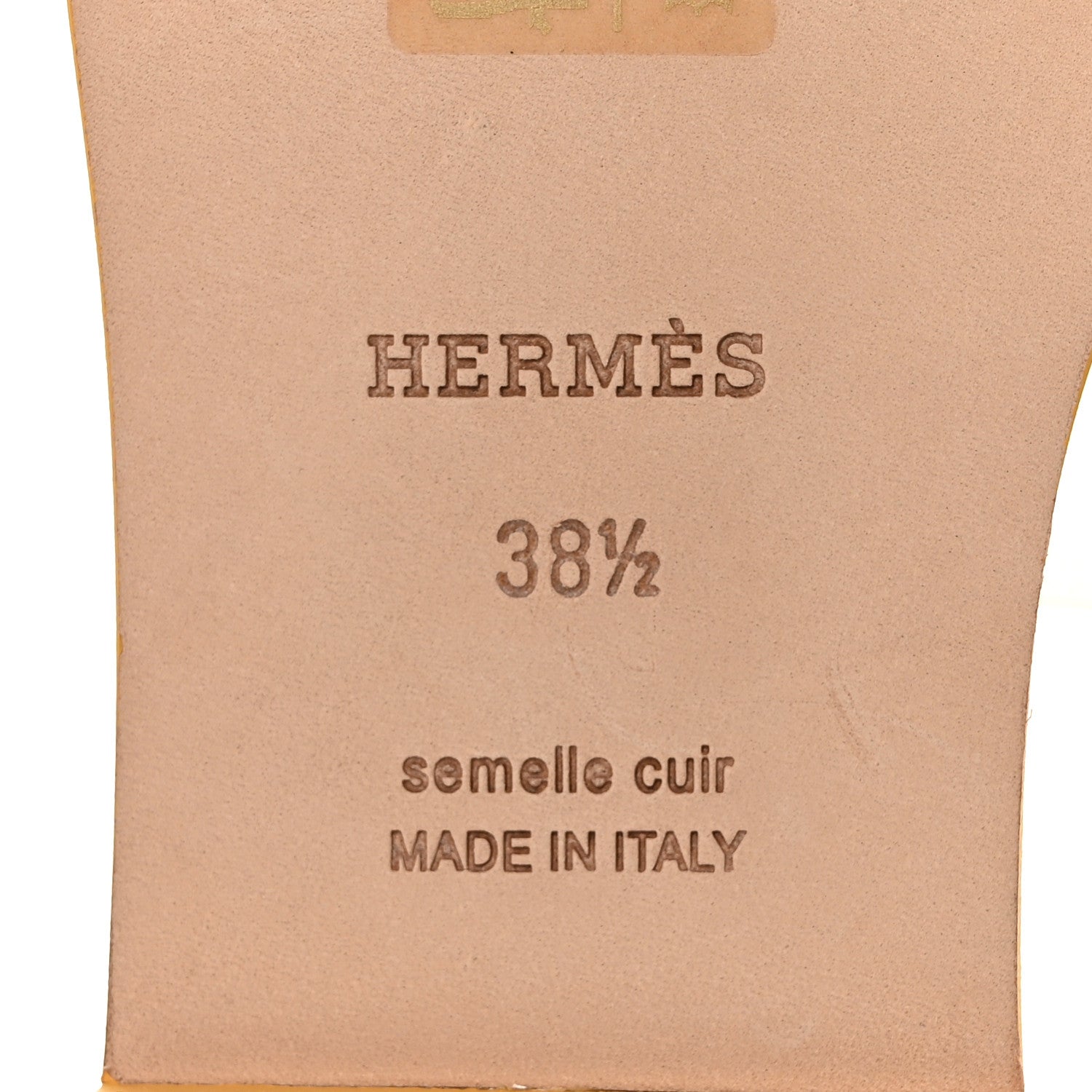 Hermes Epsom Oran Sandals 38.5 Jaune Sable 6 of 9