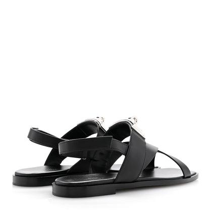Hermes Calfskin Womens Ines Sandals 38 Black 5 of 10