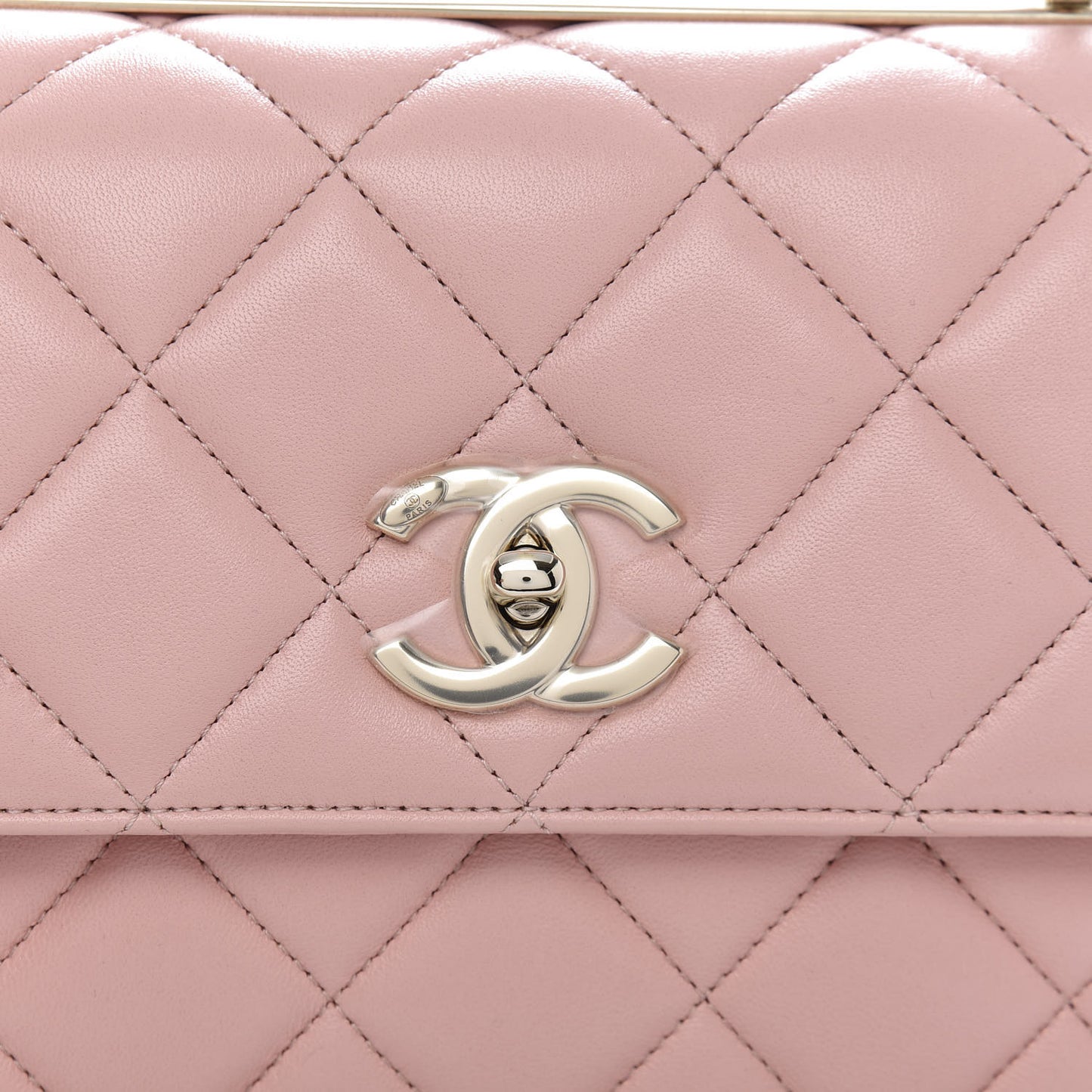 Lambskin Quilted Small Trendy CC Flap Dual Handle Bag Pink