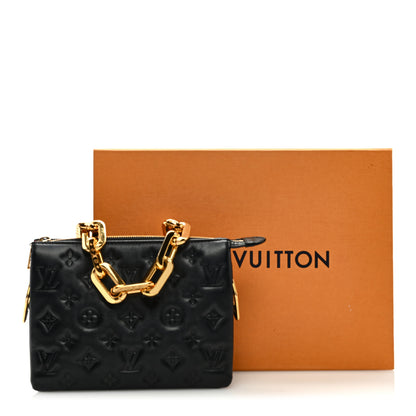 Louis Vuitton Lambskin Embossed Monogram Coussin BB Black 11 of 11