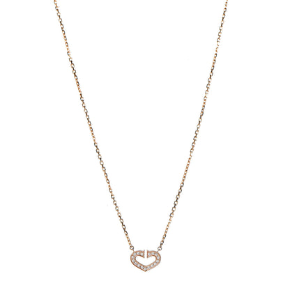 Cartier 18K Pink Gold Diamond Hearts and Symbols Pave Necklace 1 of 6