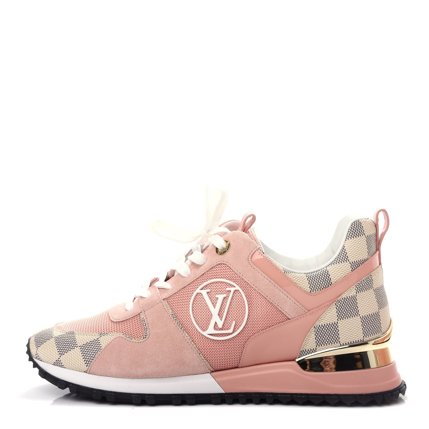 Louis Vuitton Suede Damier Azur Run Away Sneakers 40 Pink 1 of 10