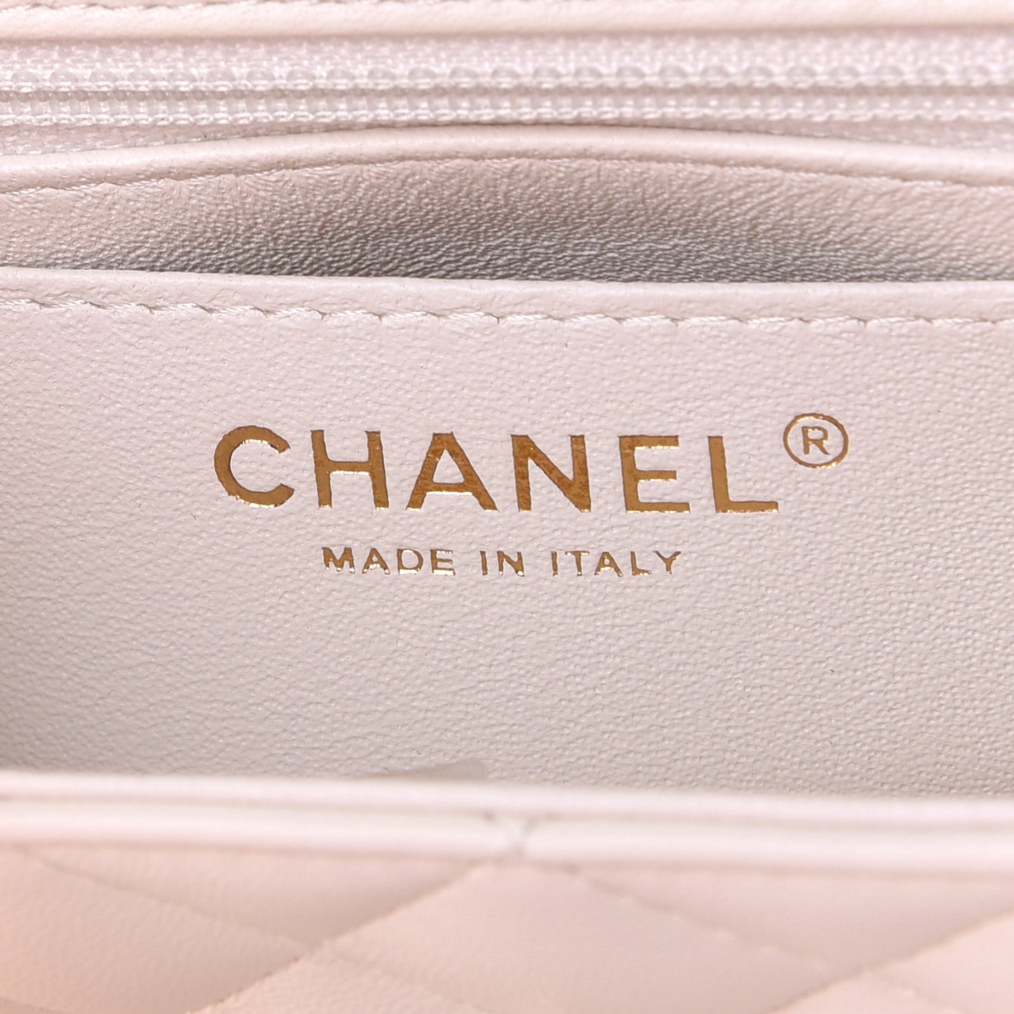 Lambskin Quilted Mini Rectangular Flap White