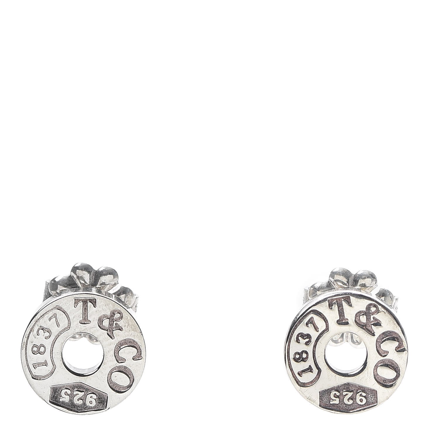 Tiffany Sterling Silver 1837 Circle Earrings 1 of 5