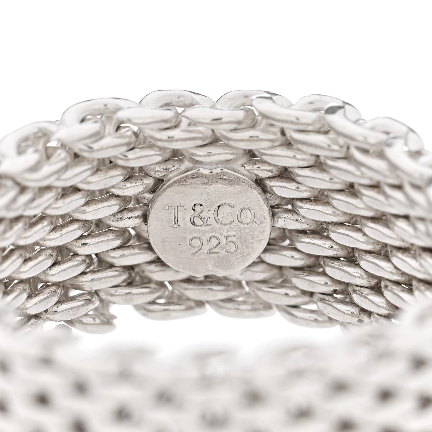 Tiffany Sterling Silver Somerset Mesh Ring 54 7 3 of 3
