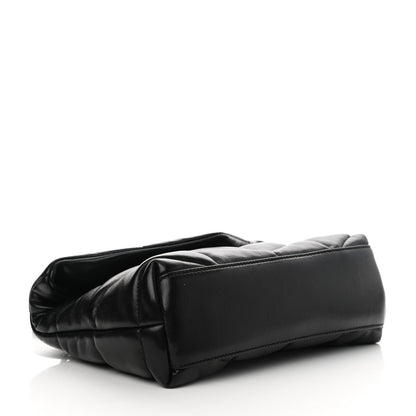 Saint Laurent Lambskin Quilted Toy Loulou Puffer Monogram Chain Satchel Black 4 of 11