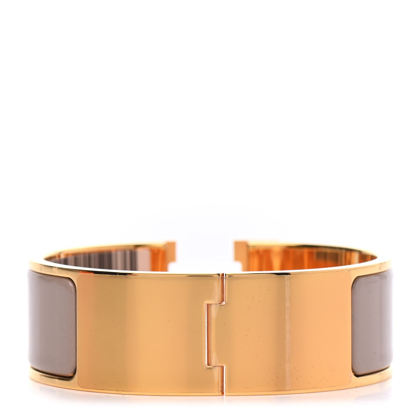Enamel Wide Clic Clac H Bracelet PM Marron Glace