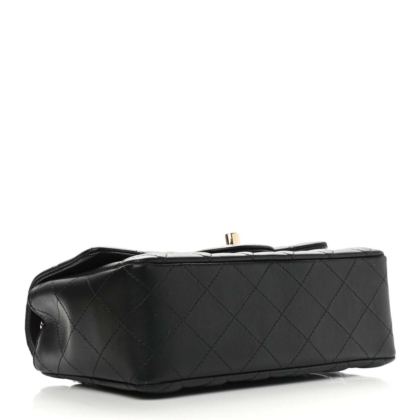 Lambskin Quilted Mini Rectangular Flap Black