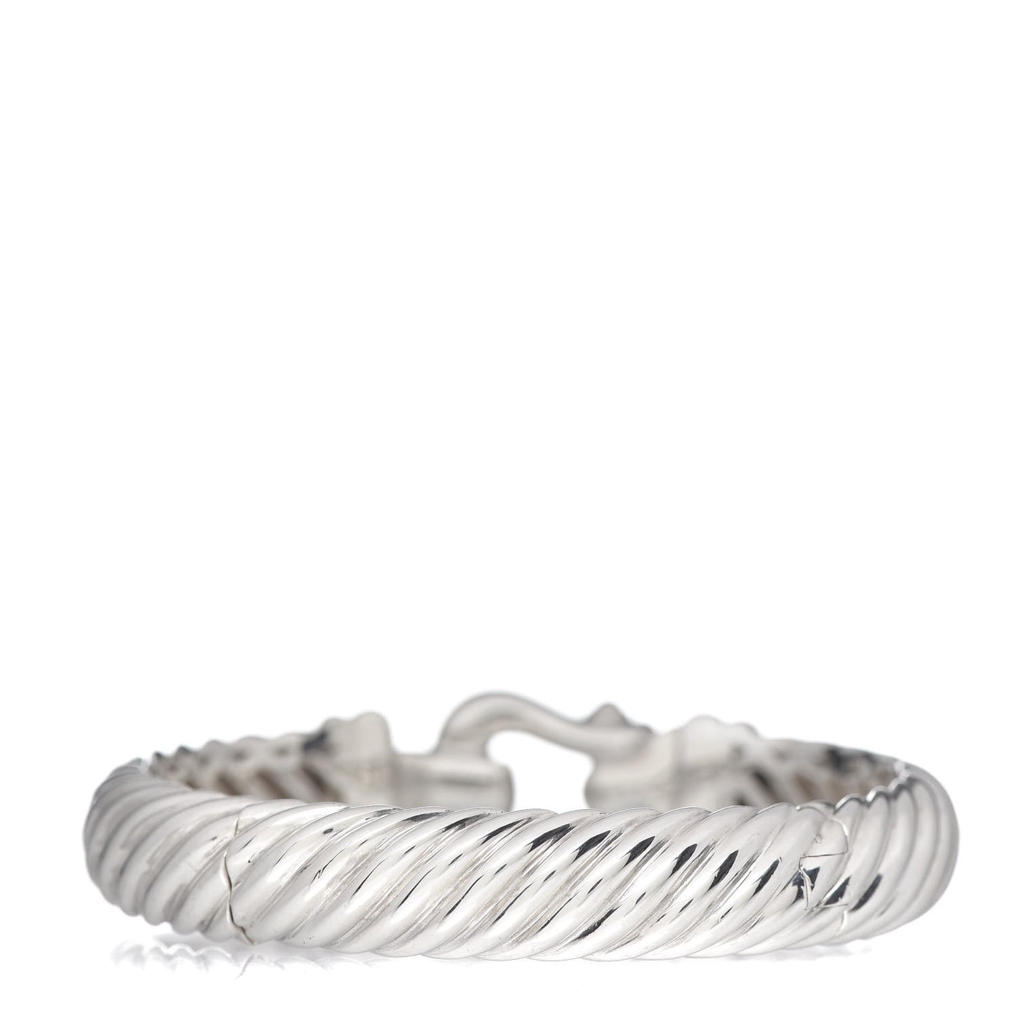 Sterling Silver Diamond 10mm Cable Buckle Bracelet