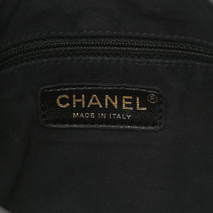 Chanel Calfskin Stitched Small Paris Rome Drawstring CC Bag Black 6 of 19