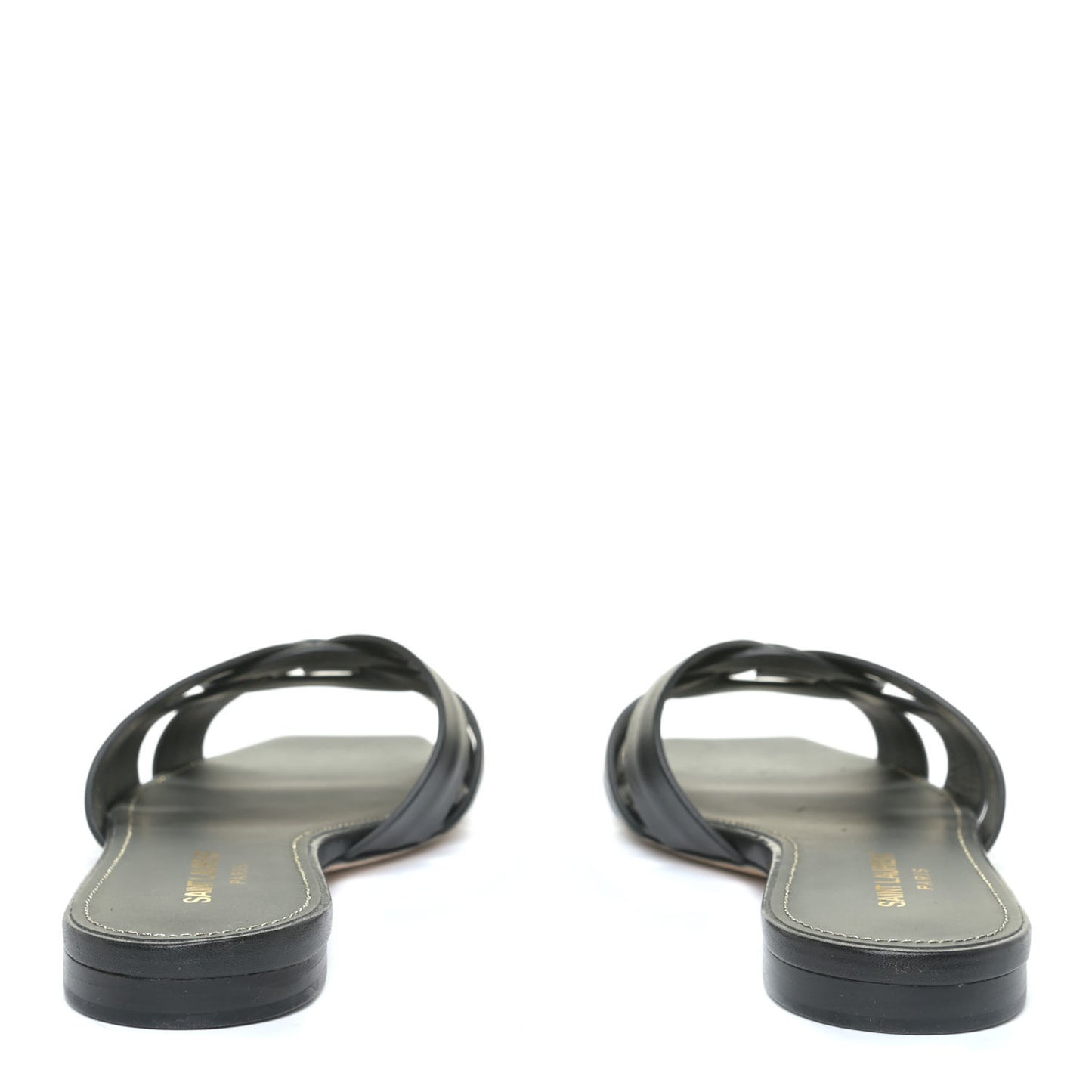 Calfskin Tribute 05 Slide Sandals 35.5 Black