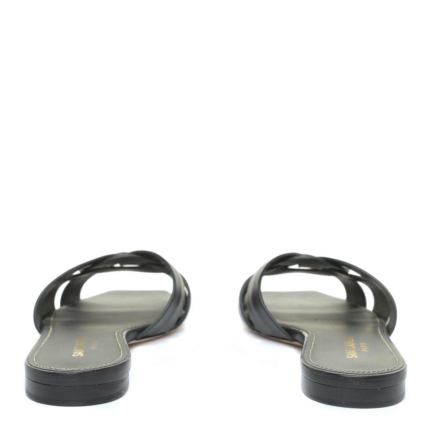 Saint Laurent Calfskin Tribute 05 Slide Sandals 35.5 Black 5 of 11
