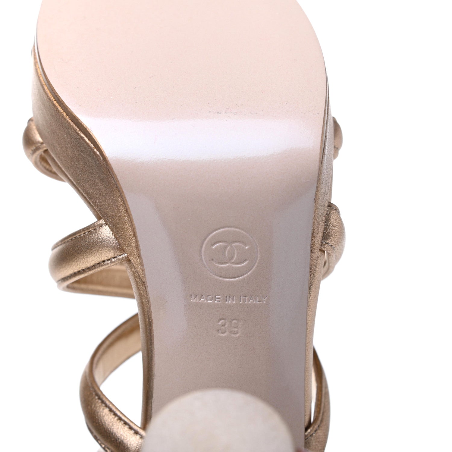 Chanel Laminated Lambskin Gladiator Sandals 39 Gold 6 of 12