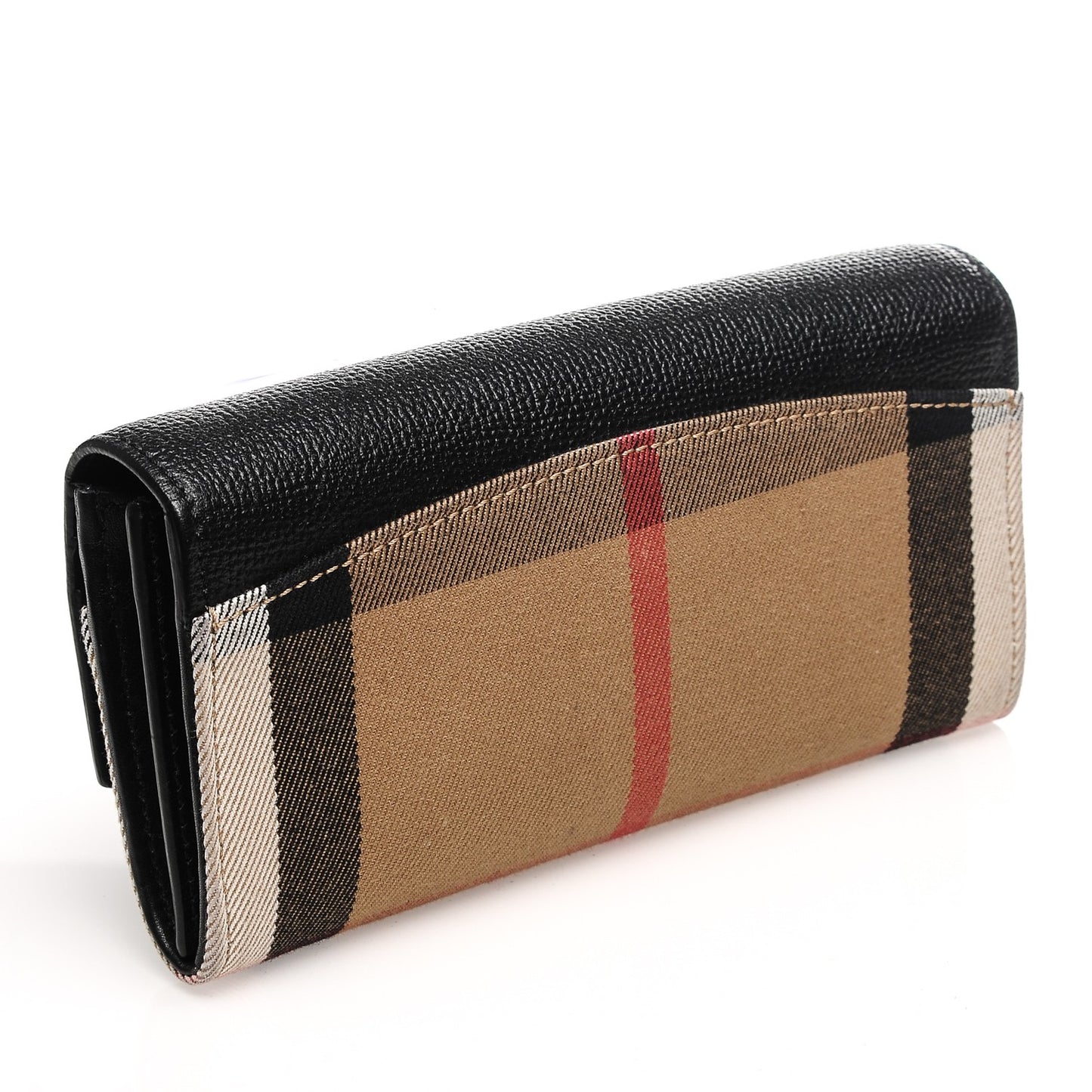 Grainy Calfskin House Check Henley Wallet On Chain Black