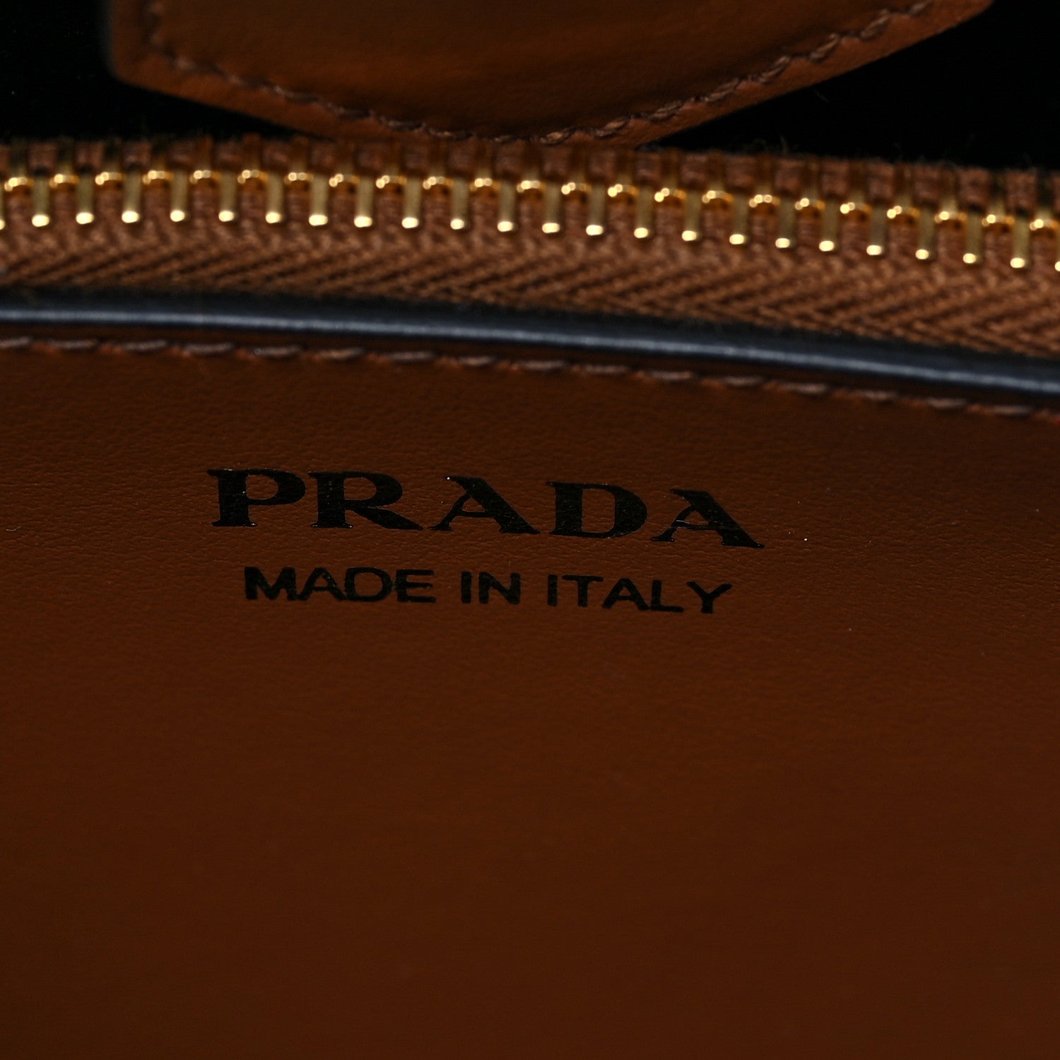 Prada Saffiano Cuir Calfskin Matinee Tote Cognac Black 13 of 14