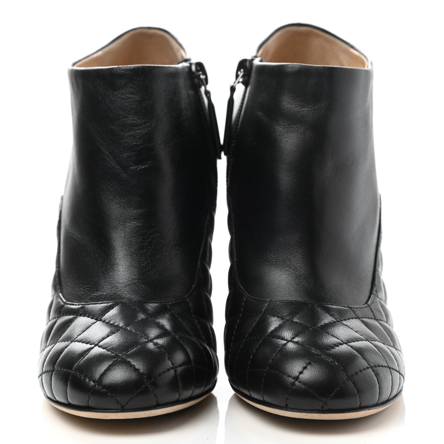 Chanel Lambskin Quilted CC Booties 37.5 Black 2 of 9