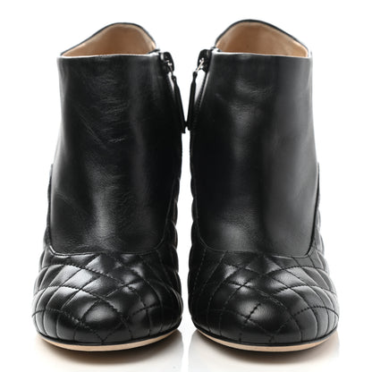 Chanel Lambskin Quilted CC Booties 37.5 Black 2 of 9