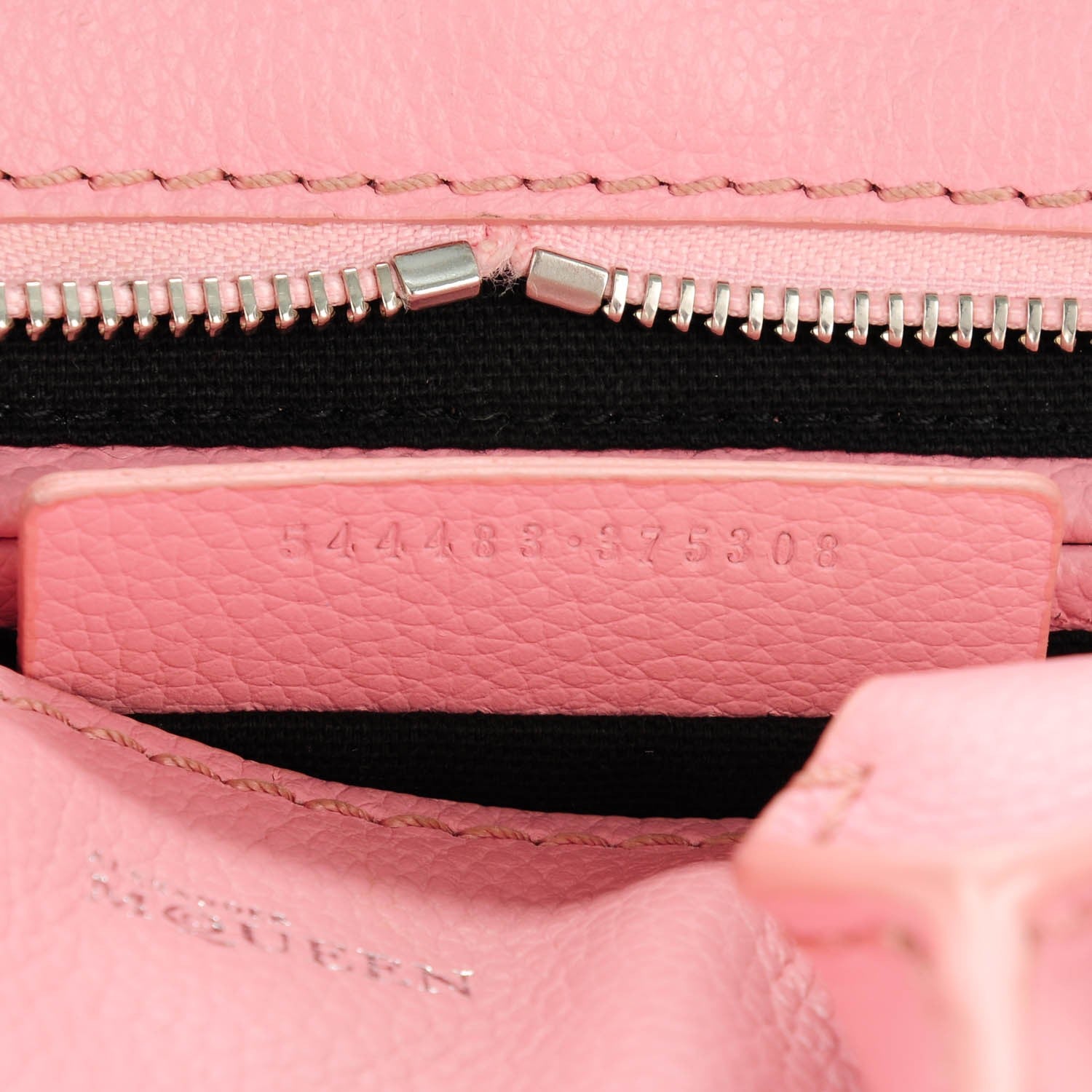 Alexander McQueen Pebbled Calfskin Mini Padlock Geisha Pink 7 of 7
