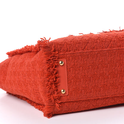 Chanel Wool Tweed Large Zipped Shopping Tote Red 8 of 10