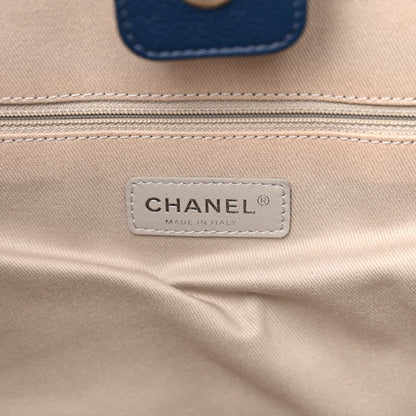 Chanel Glazed Calfskin Large Deauville Tote Blue 6 of 14