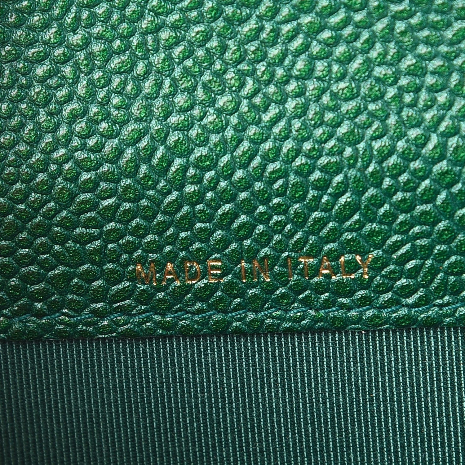 Chanel Metallic Caviar Quilted Card Holder Green 7 of 9