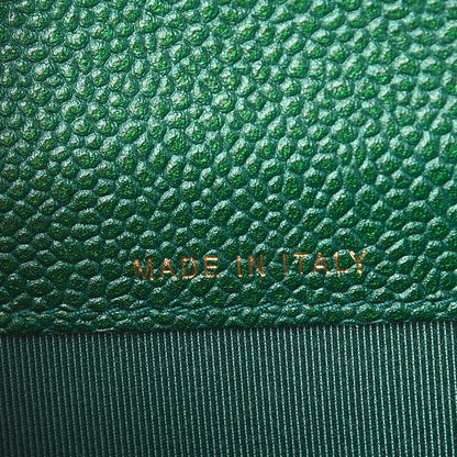 Chanel Metallic Caviar Quilted Card Holder Green 7 of 9
