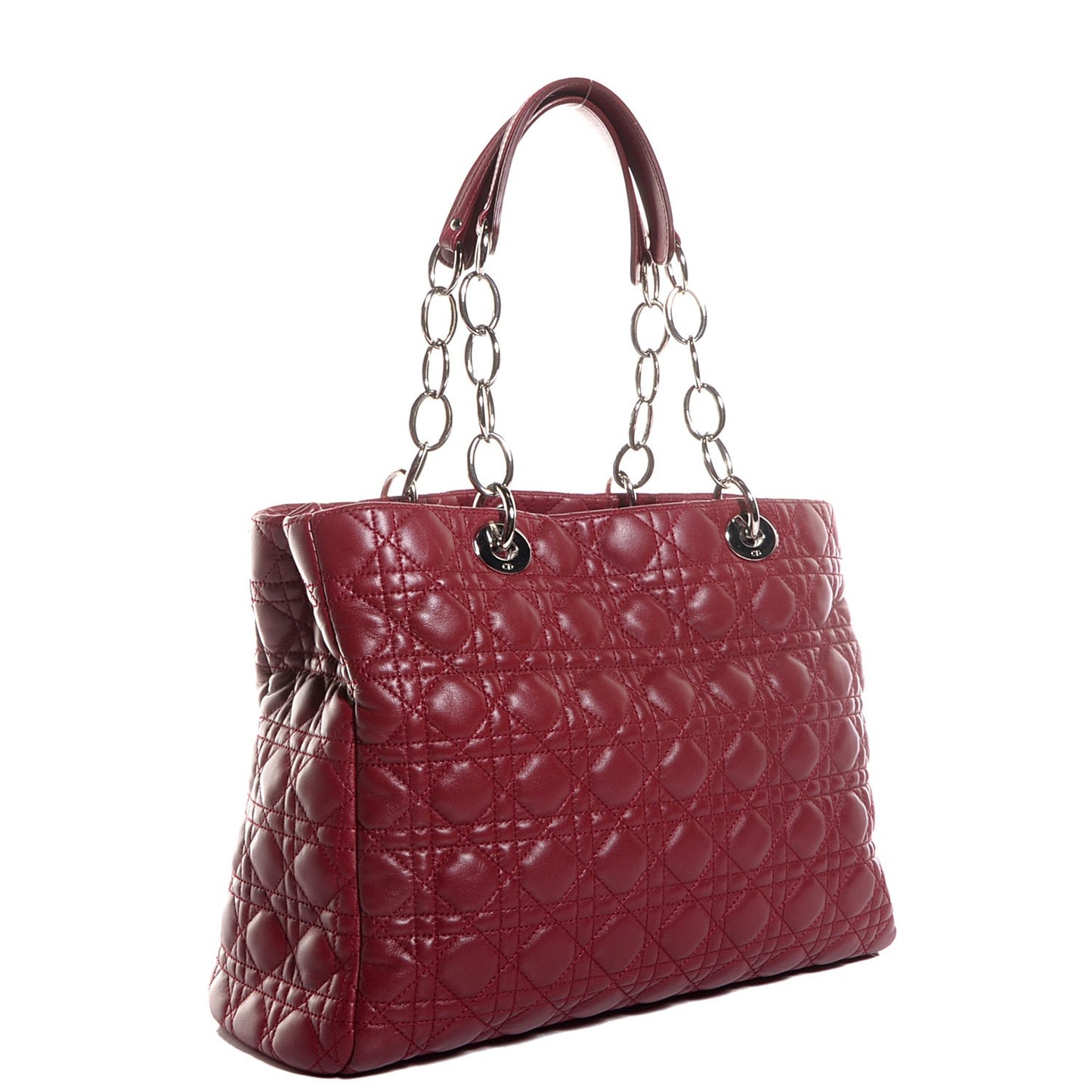Lambskin Cannage Dior Soft Shopping Tote Cherry